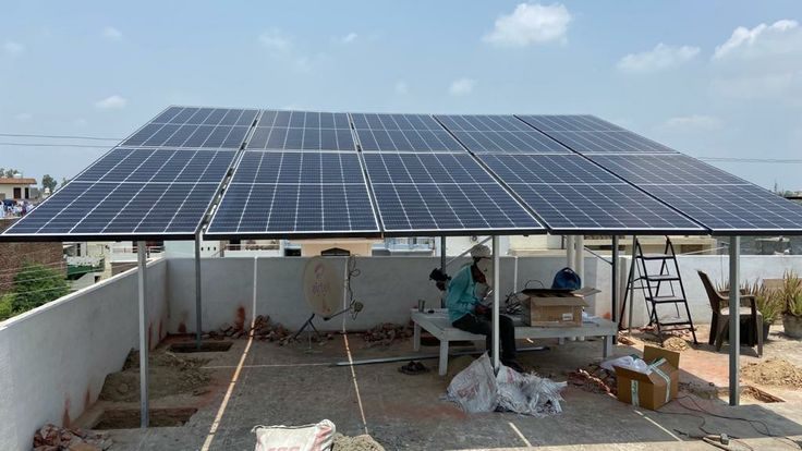 Solar panels installed on a residential rooftop in Odisha